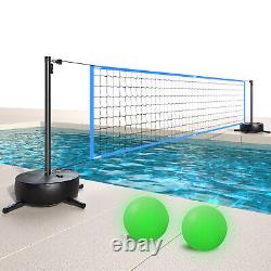 Swimming Pool Volleyball Net Set 2 Balls for Inground Pools with LED Light