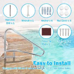 TC-HOMENY Inground Swimming Pool Stair Hand Rail Stainless Steel Grab Handrail