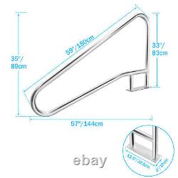 TCFUNDY Inground Swimming Pool Stair Hand Rail Stainless Steel Grab Handrail