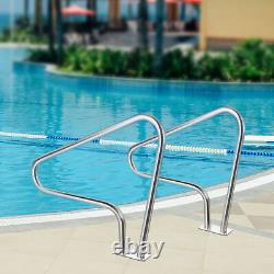 TCFUNDY Swimming Pool Hand Rail 49 Stainless Steel Inground Railing Handrail