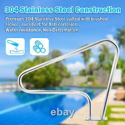 TCFUNDY Swimming Pool Hand Rail 49 Stainless Steel Inground Railing Handrail