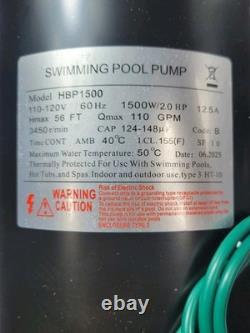 TOPWAY 2HP 115V AC Swimming Pool Pump 110GPM Filter Garden Above Ground Inground