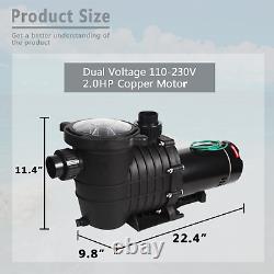 TRUPOW 2.0HP 114GPM Swimming Pool Pump 110V/220V Dual Voltage Garden Inground Tr