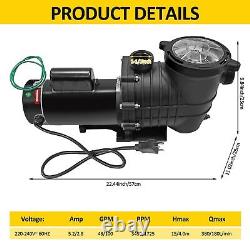 Togarhow Swimming Pool Pump Above Ground, 1.5 HP Dual Speed Self Primming Pool In