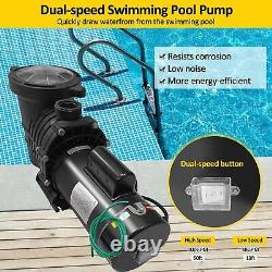 Togarhow Swimming Pool Pump Above Ground, 1.5 HP Dual Speed Self Primming Pool In