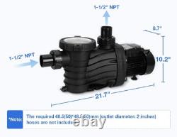 US 1.5HP Swimming Pool Pump In/Above Ground with Motor Strainer Basket, 4740 GPH
