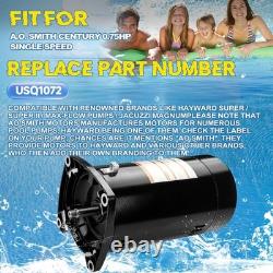 USQ1072 Pool Pump Motor 75HP, Fit for AO Smith Century 0.75HP Single Speed 3450