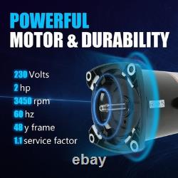 USQ1202 Pool Pump Inground 2HP Pool Pump Motor Square Flange Swimming 48Y Frame
