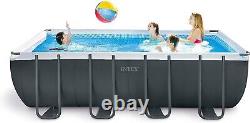 Ultra XTR Deluxe Rectangular Above Ground Swimming Pool Set 18ft X 9ft X 52 in
