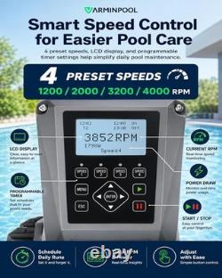 VARMINPOOL 2.5HP Inground Swimming Variable-Speed Pool Pump Large Strainer, 230V