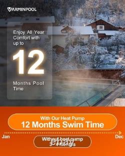 VARMINPOOL 40000BTU Swimming Pool Heat Pump 240V for Above Ground Pool 12000 Gal