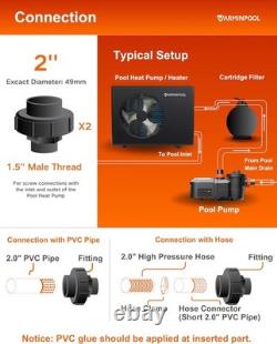 VARMINPOOL Above Ground Pool Heat Pump for Inground Swim Pool Heater 40000BTU