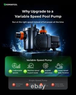 VARMINPOOL Variable Speed In-Ground Swimming Pool Pump High-Flow (Various HP)