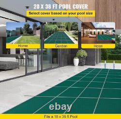 VEVOR 20x38 ft Pool Safety Cover Rectangular Inground Swimming Pool Winter Cover