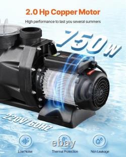 VEVOR In/Above Ground Pol Pump, 2 HP, Self Priming Single Speed Swimming Pool Pump