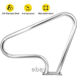 VEVOR In-Ground Swimming Pool Handrail Stainless Steel Ladder Step Handrail Rail