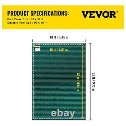 VEVOR Safety Pool Cover 18X32FT Rectangular In Ground Clean Winter Cover Mesh