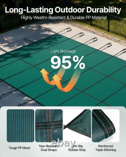 VEVOR Safety Pool Cover Inground Pool 16x32 18x36 40x20 Optional Center End Step