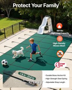 VEVOR Safety Pool Cover Inground Pool 16x32 18x36 40x20 Optional Center End Step