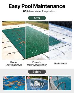 VEVOR Safety Pool Cover Inground Pool 16x32 18x36 40x20 Optional Center End Step