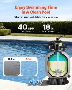 VEVOR Sand Filter 18 in Above Inground Swimming Pool Sand Filter 7-Way Valve