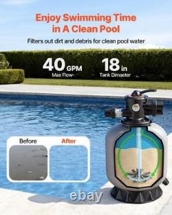 VEVOR Sand Filter 18 in Above Inground Swimming Pool Sand Filter 7-Way Valve