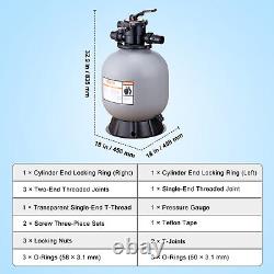 VEVOR Sand Filter 19 Above Inground Swimming Pool Sand Filter with 7-Way Valve