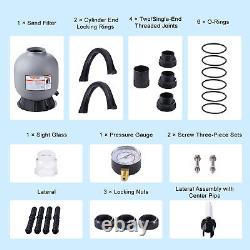 VEVOR Sand Filter 19 Above Inground Swimming Pool Sand Filter with 7-Way Valve