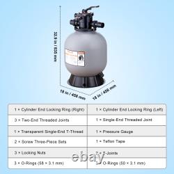 VEVOR Sand Filter, 19-inch, Up to 45 GPM Flow Rate, Above Inground Swimming Pool
