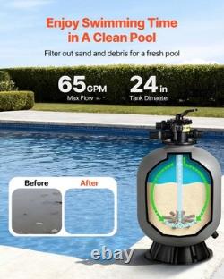 VEVOR Sand Filter 24 in Above Inground Swimming Pool Sand Filter 7-Way Valve