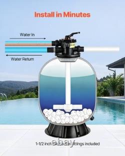 VEVOR Sand Filter 24 in Above Inground Swimming Pool Sand Filter 7-Way Valve