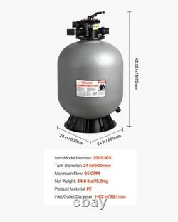 VEVOR Sand Filter 24 in Above Inground Swimming Pool Sand Filter 7-Way Valve