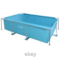 VEVOR Steel Frame Above Ground Swimming Pool 118 x 78 x 30 in Rectangular Blue