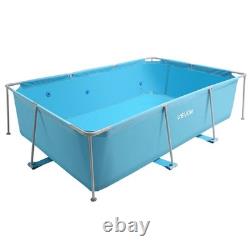 VEVOR Steel Frame Above Ground Swimming Pool 118 x 78 x 30 in Rectangular Blue