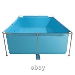 VEVOR Steel Frame Above Ground Swimming Pool 118 x 78 x 30 in Rectangular Blue