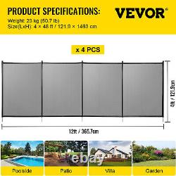 VEVOR Swimming Pool Security Fence Removable Pool Fence 4' x 48' for In-Ground