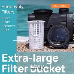 VIDAPOOL 1HP Pool Pump 115V 5400GPH Self Priming Inground Above Ground 1.5/2in