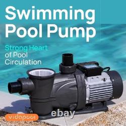 VIDAPOOL 1HP Pool Pump 115V 5400GPH Self Priming Inground Above Ground 1.5/2in