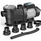 Vidapool In/above Ground Pool Pump, Self Primming High Flow With Timer, 2hp Sump
