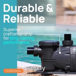 VIDAPOOL In/Above Ground Pool Pump, Self Primming High Flow with Timer, 2HP Sump
