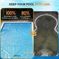 VINGLI 16Mil Solar Pool Cover 16x32FT Rectangle for Inground Pool Blue