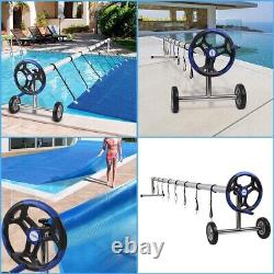 VINGLI Pool Cover Reel Set 18 FT Solar Cover Reel for Inground/Outdoor Swimming