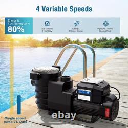 Variable Speed Pool Pump, 110V/230V 1.5 HP Pool Pump Inground with Self Priming