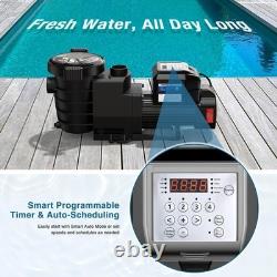 Variable Speed Pool Pump, 110V/230V 1.5 HP Pool Pump Inground with Self Priming