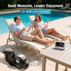 Variable Speed Pool Pump, 110V/230V 1.5 HP Pool Pump Inground with Self Priming