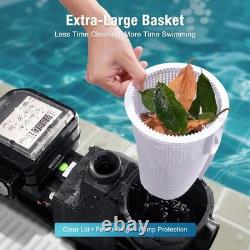 Variable Speed Pool Pump, 110V/230V 1.5 HP Pool Pump Inground with Self Priming
