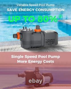 Varpoolafye Variable Speed Inground Swimming Pool Pump Above Ground 3.0HP /Timer