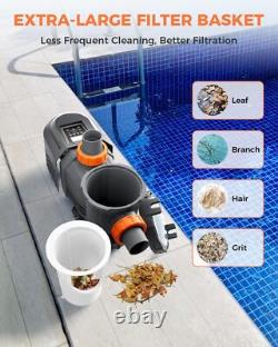 Varpoolafye Variable Speed Inground Swimming Pool Pump Above Ground 3.0HP /Timer