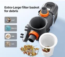 Varpoolfaye 1.8HP In Ground Variable Speed Swimming Pool Pump with Filter Basket