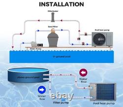 Varpoolfaye 240V Inground Heat Pump Swimming Pool and Spa Heater 35100 BTU